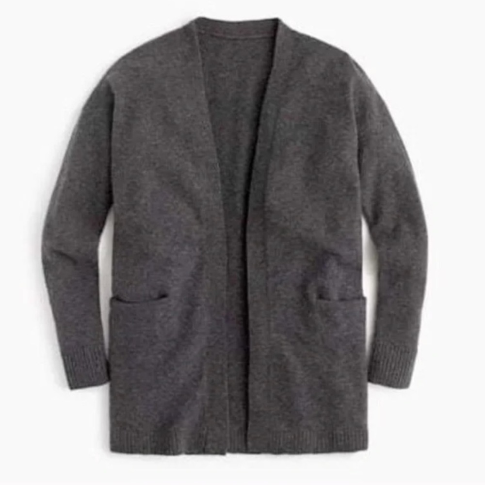 J. Crew Boyfriend Cardigan in Supersoft Yard Charcoal Grey XXS